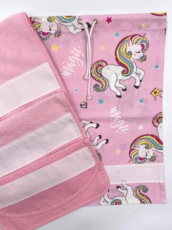 Sacca Rosa con Unicorni