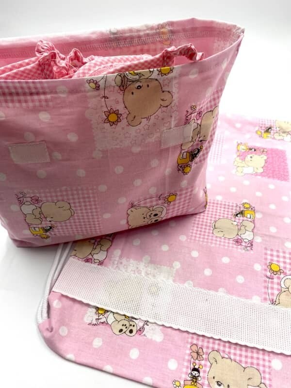 Maxi Porta Bavaglini Rosa con Orsetti