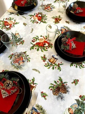 Tovaglia stampa Babbo Natale Vintage