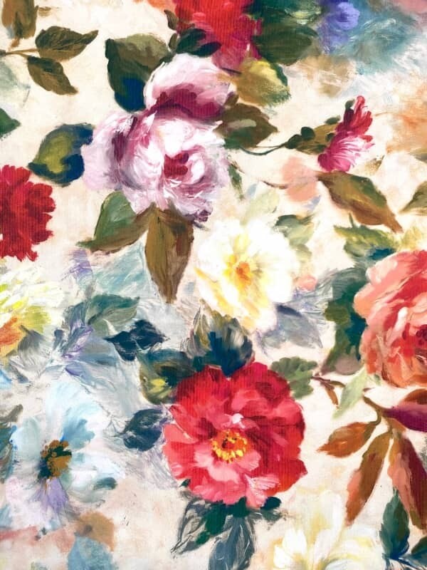Tessuto Antimacchia stampa Fiori Dipinti