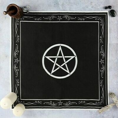 Black Pentagram Altar Cloth 70 x 70