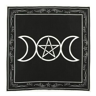 Black Pentagram Altar Cloth 70 x 70