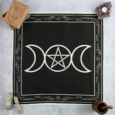 Black Pentagram Altar Cloth 70 x 70