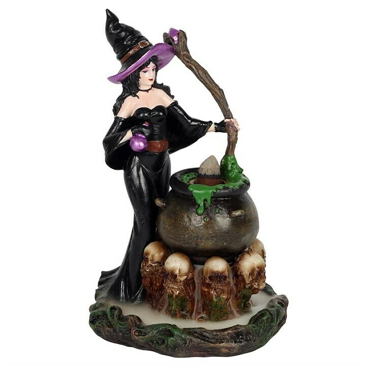Witch and Cauldron Backflow Incense Burner