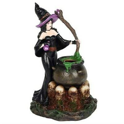 Witch and Cauldron Backflow Incense Burner