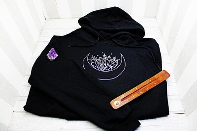Moon and Crystals Heavy Cotton Hoodie