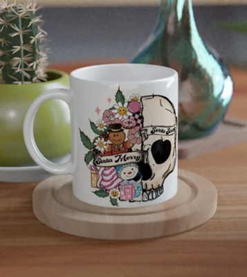 Merry Skull White 11oz Ceramic Mug