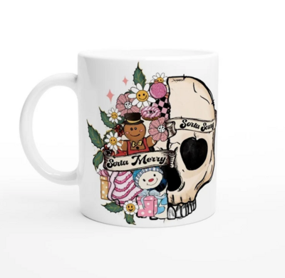 Merry Skull White 11oz Ceramic Mug