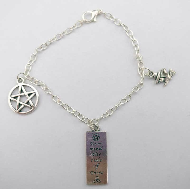 Rule of Three with Pentacle Chain Charm Bracelet