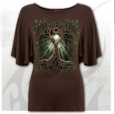 OAK QUEEN - Boat Neck Bat Sleeve Top Chocolate OAK QUEEN - Boat Neck Bat Sleeve Top Chocolate