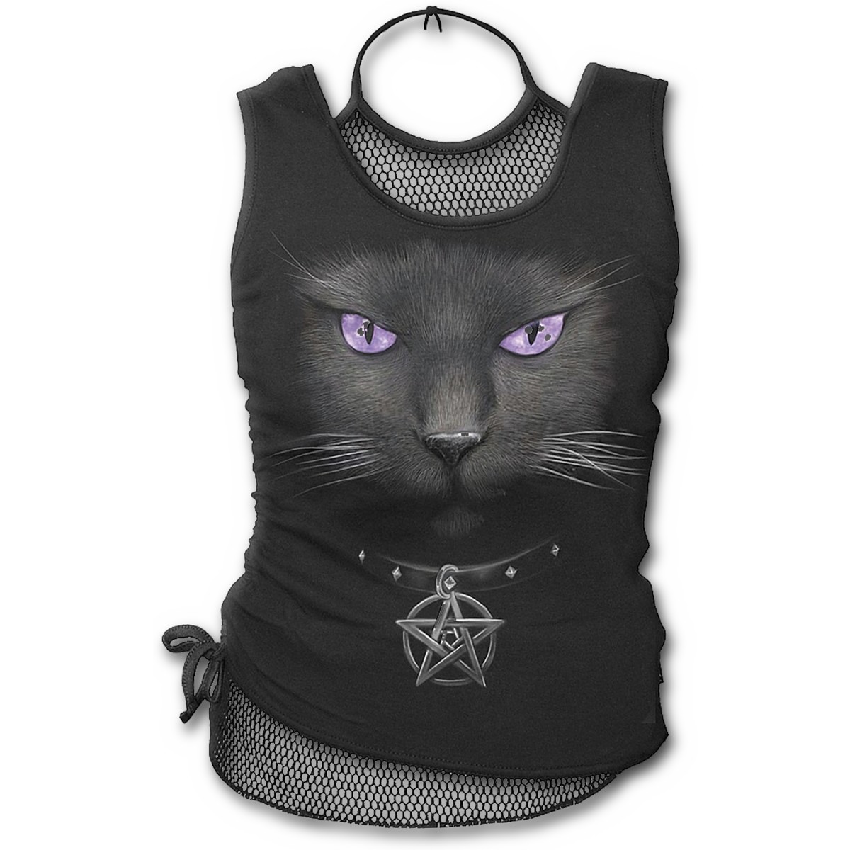 Black Cat - Neck Tie Top