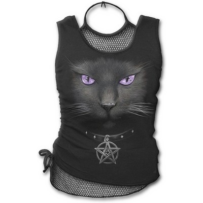 Black Cat - Neck Tie Top Black Cat - Neck Tie Top