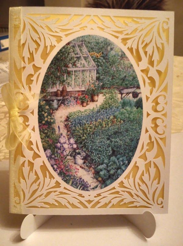 All In One Card, Flourish with Garden Scene PNC