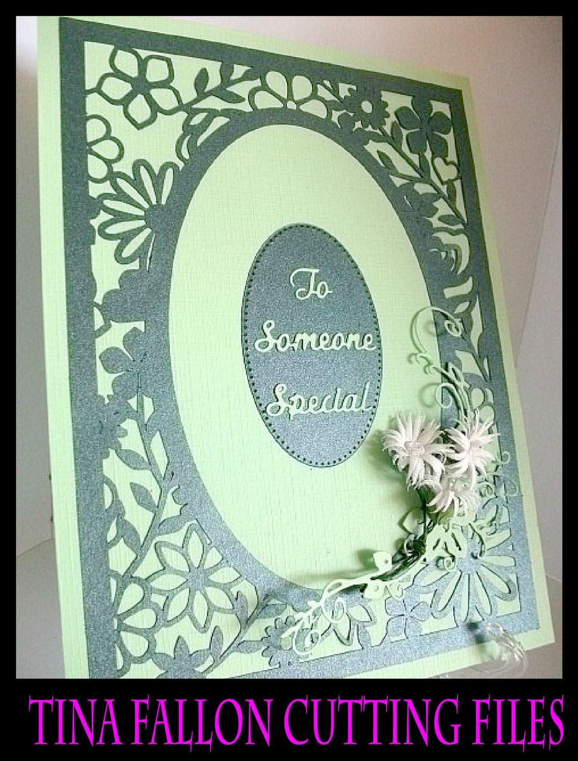 Floral / Flower Frame a5 with oval aperture - Topper