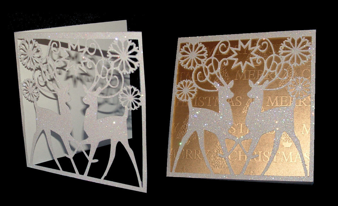 Reindeer Card Silhouette Studio , SVG and FCM formats