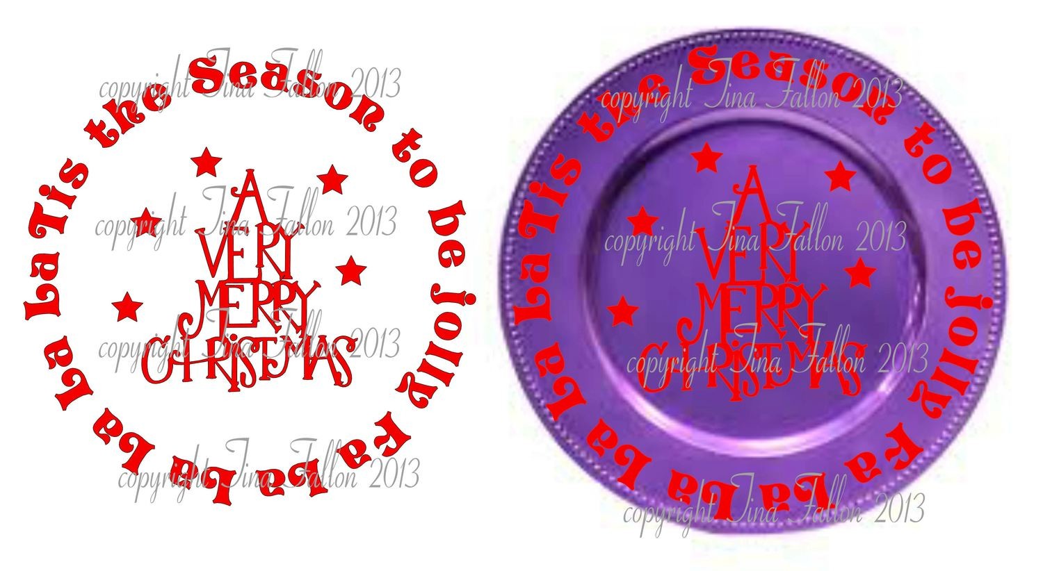 Tis The Season Vinyl design for Christmas charger plates