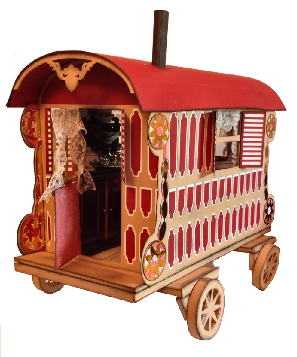 Download 3d Romany Gypsy Caravan Inc Interior And Box Svg And Fcm Formats