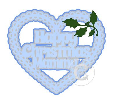Christmas Heart Mammy Card Topper / Hanging Ornament
