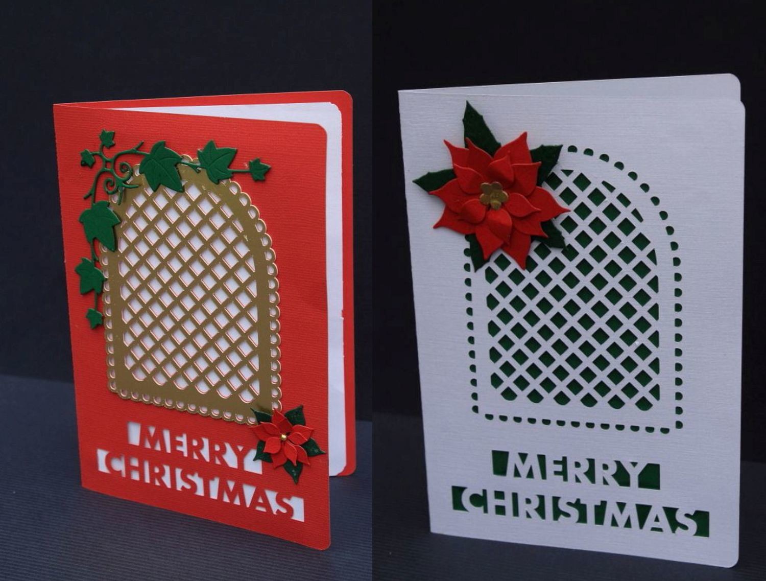 Christmas Card Template - with trellis cut out and layering