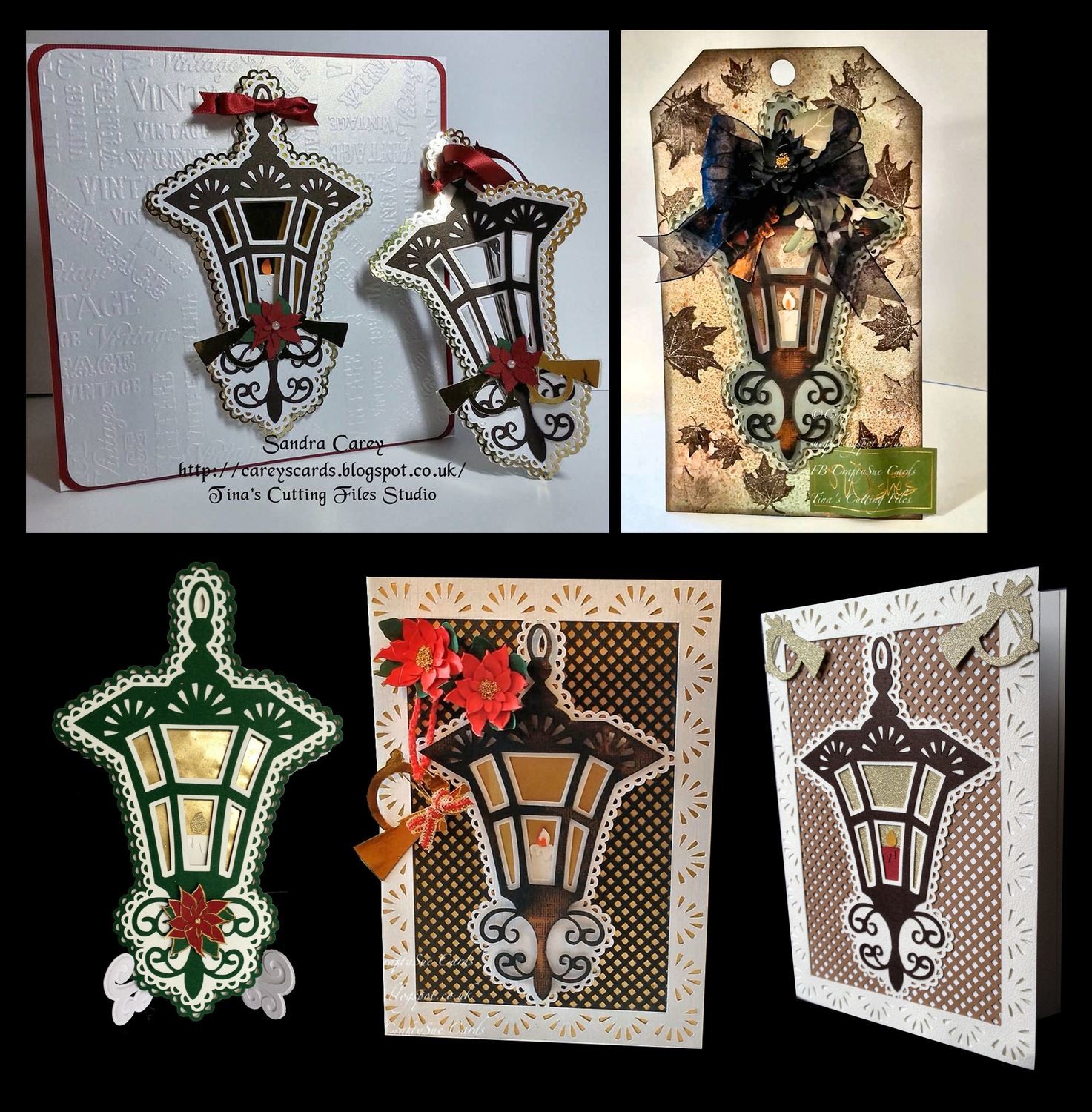 Christmas Lantern Card Template and Topper 2 files