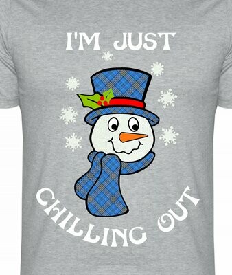Christmas Snowman Just Chilling out - knock out layered ready.