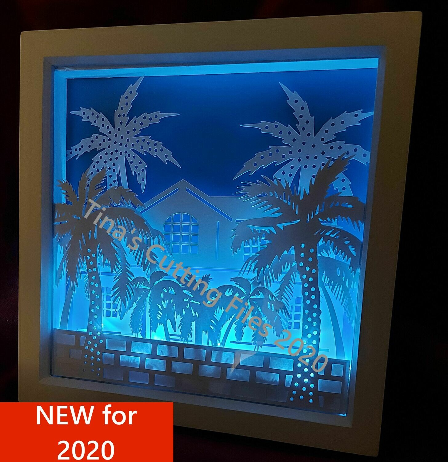 Download The Palm House 3d Light Box Shadow Box Cutting File