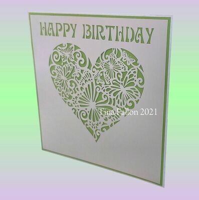 Floral Heart Card Topper for Birthday . Mothers Day , Mothering Sunday, Easter, Get Well download cutting file