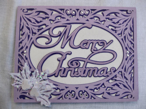 Christmas Card Template - Merry Christmas in a pretty frame setting 2 layered