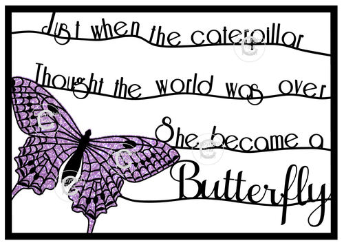 PDF Butterfly - fit A4 frame Just When the Caterpillar design no 2