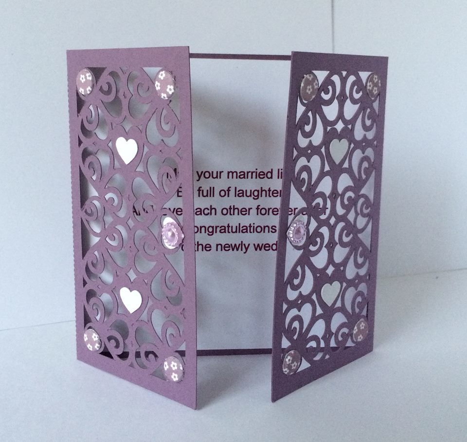 Hearts & Romance Gatefold Card fits 5x 5 env