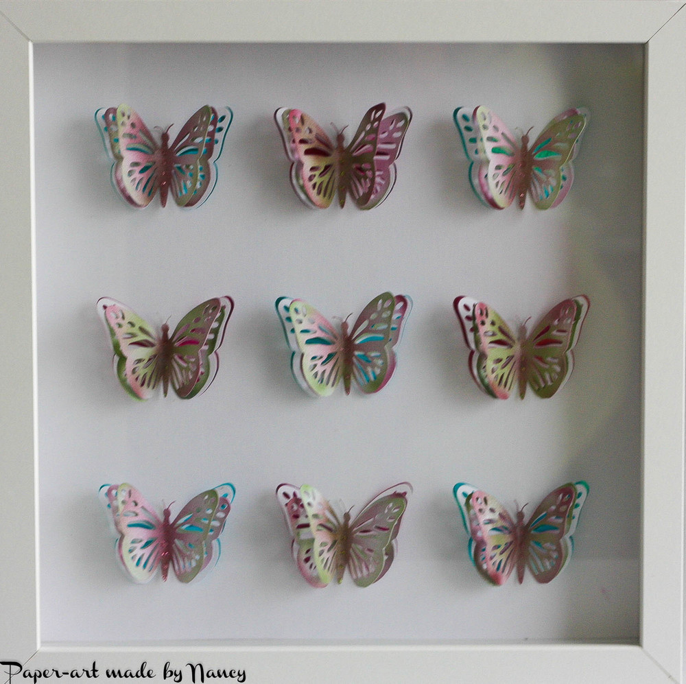 Download Layered Butterfly Pop Out Collage Design B 3 X 3 9 Butterflies Svg File
