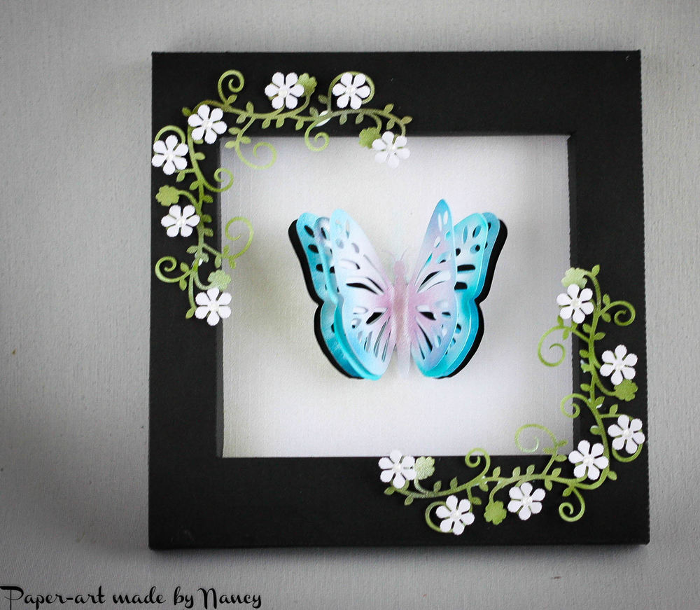 Download Layered Butterfly Pop Out Complete In Its Own Shadow Box Frame Svg File