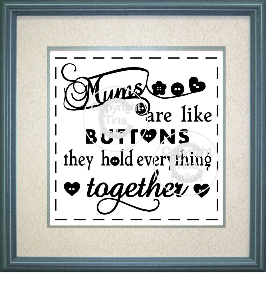 Mums are Like Buttons Design No 2 - commercial use