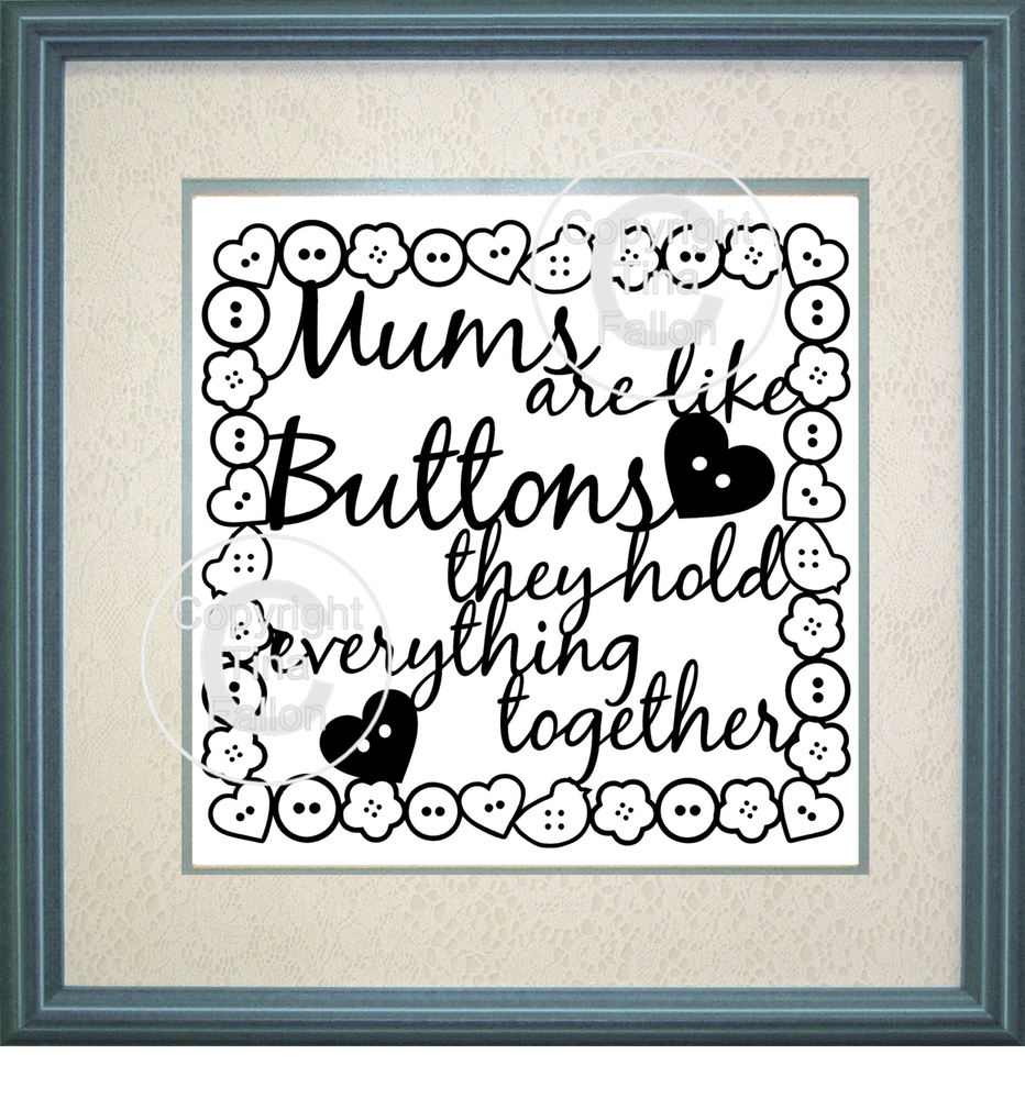Mums are Like Buttons Design No 3 - commercial use