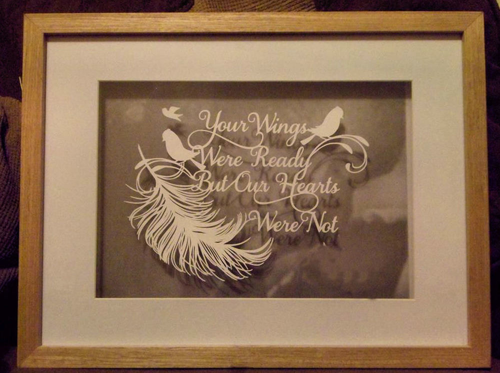 Your Wings Were Ready style 2 - Memory,Baby,Bereavement, Papercut STUDIO