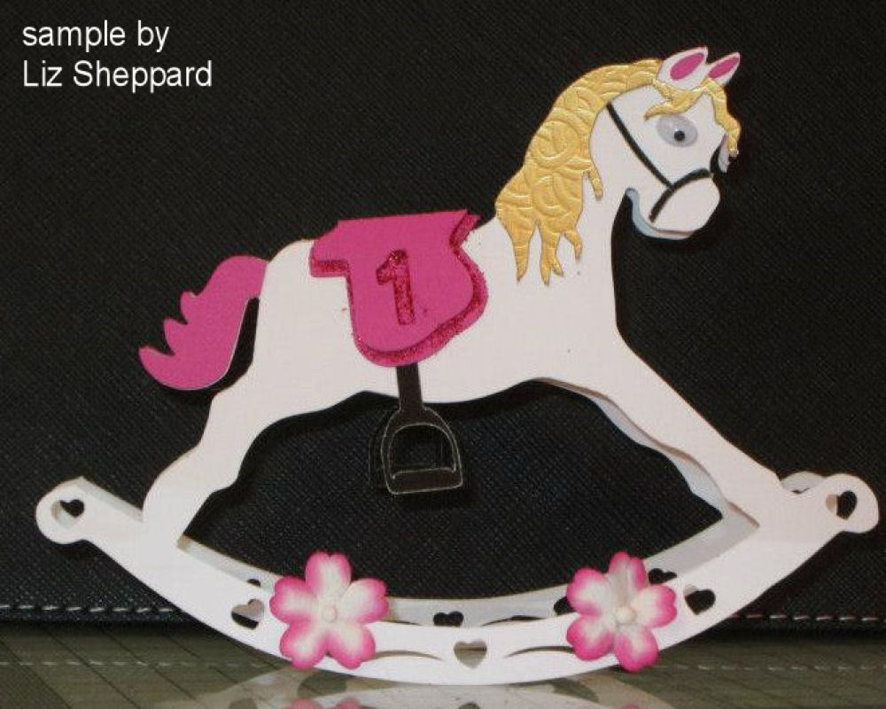 Download Rocking Horse 3d Card Template 1st Birthday Svg