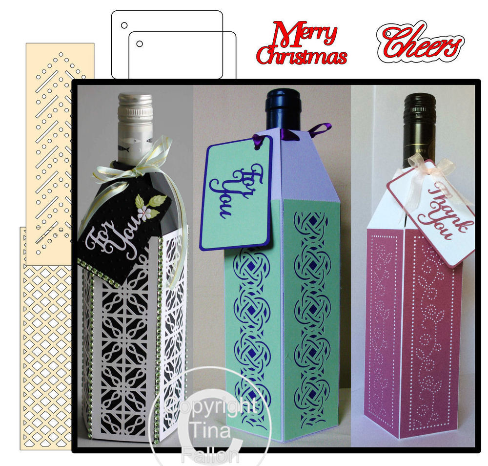 Wine Bottle Box Wraps - *SVG BUMPER PACK * Set1 - General occasions