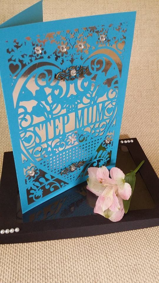 Step Mum Birthday Card (with box) beautiful cutout design