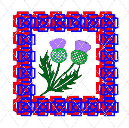 Scottish Thistle themed card topper and border Scotland