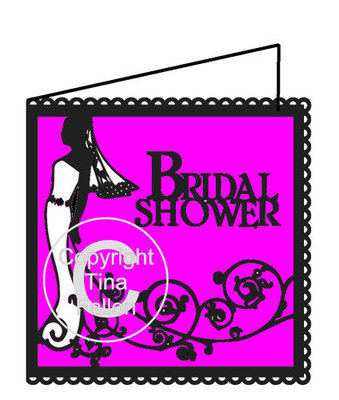 Bridal Shower Card - Bride Swirl please read item before purchase