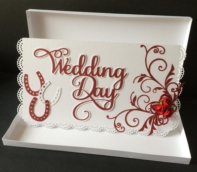 Wedding Card with flourish - card box included