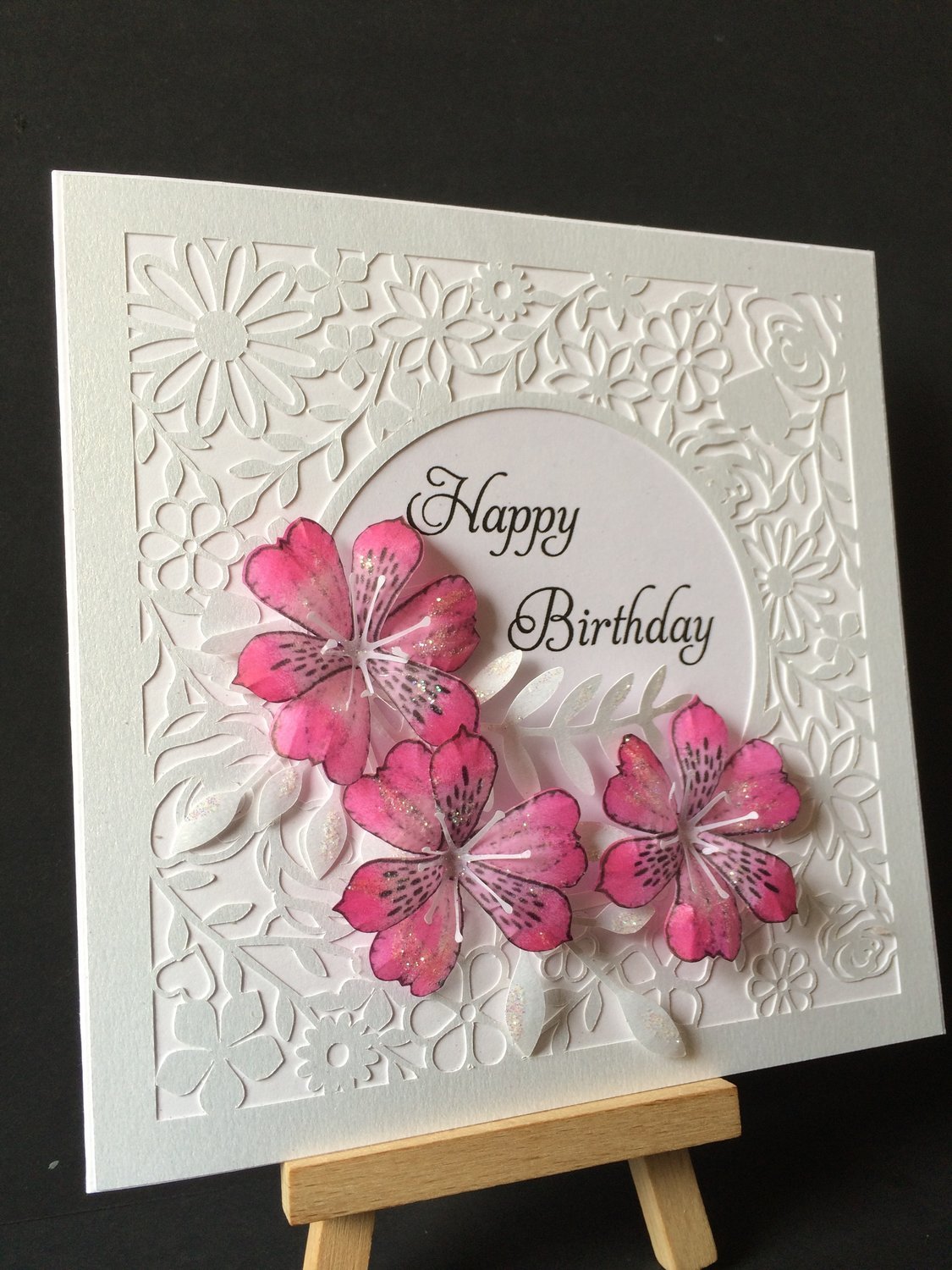 Beautiful floral themed square Card Topper