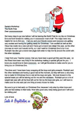 Editable Personalised letter from Santa and Elf studio and Word doc format - commercial use