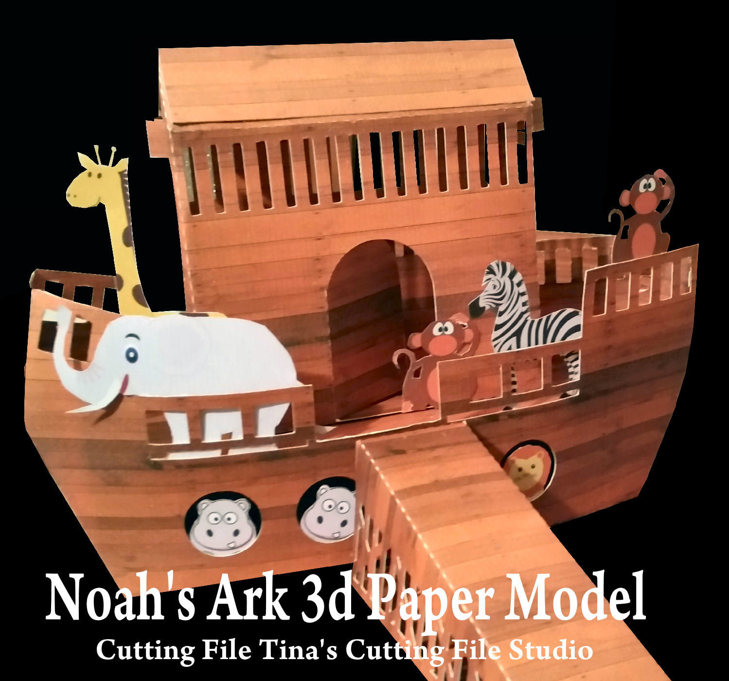 Download Noah S Ark 3d Papercraft Model Svg Studio And Fcm