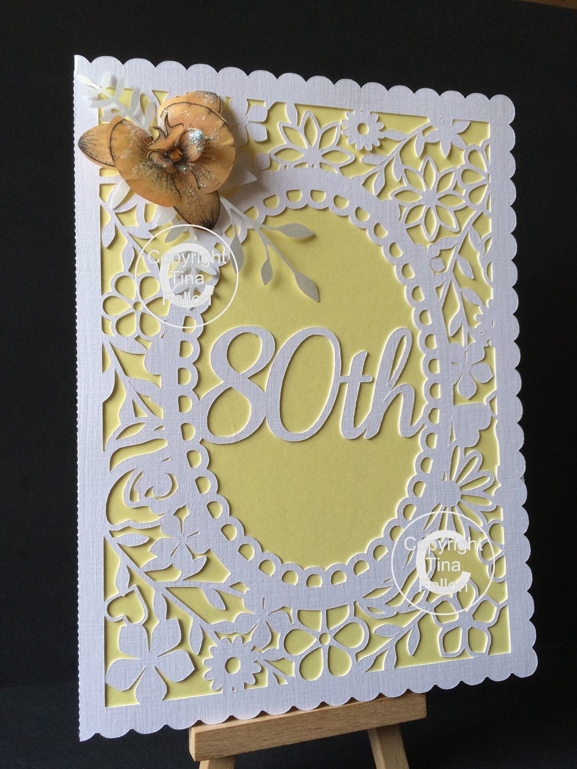 80th Birthday floral card - studio