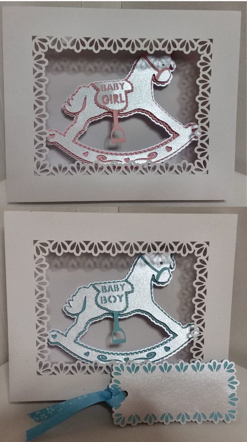 Rocking horse 3D Layered Card Template with display box