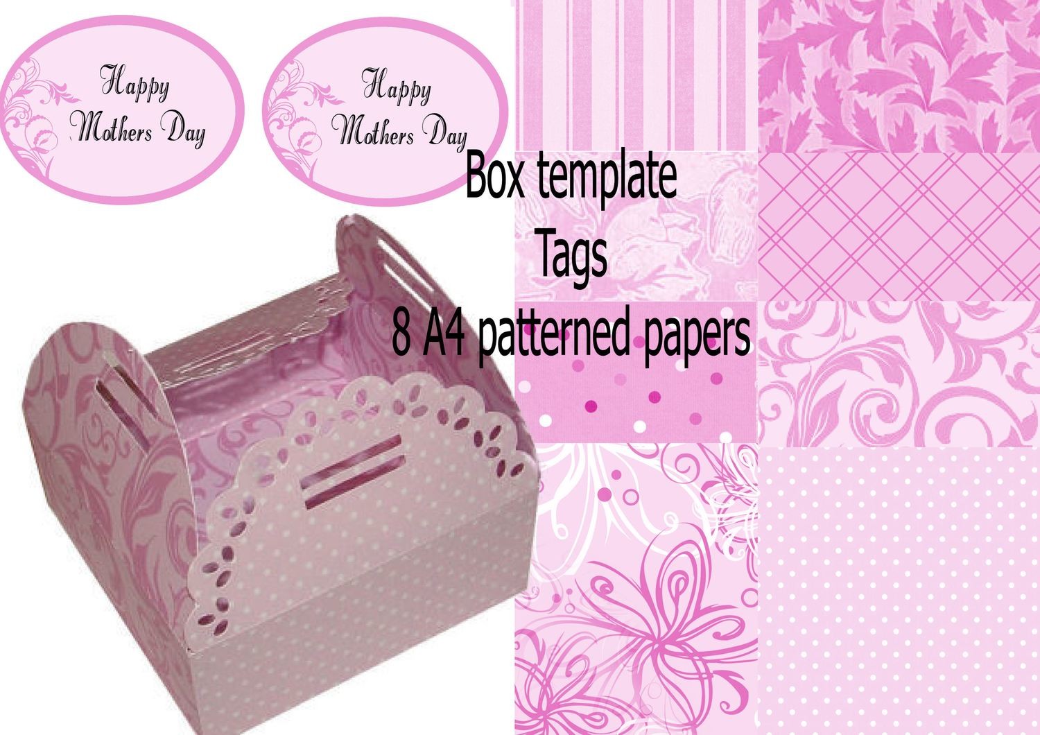 Chocolate box No 1 - inc Mother Mum liners, A4 papers, Print N Cut