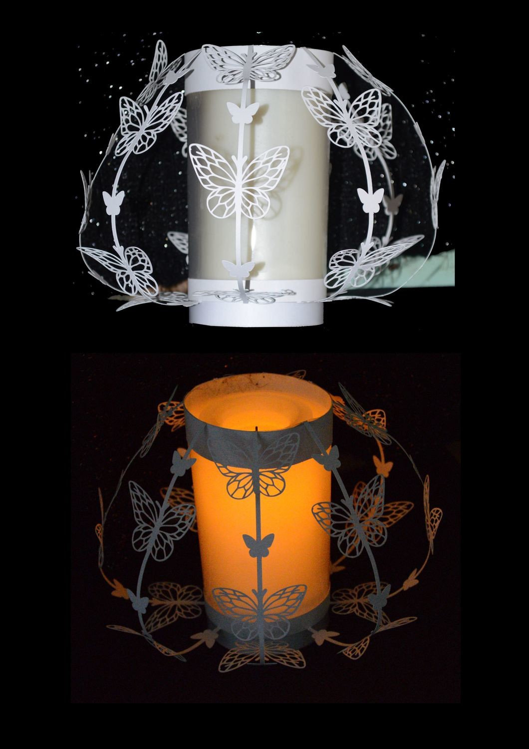 Laced Butterfly Luminaire Great table centrepiece for Weddings and Parties.