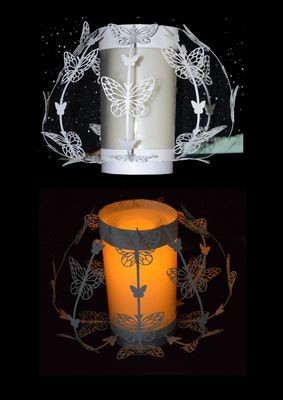 Laced Butterfly Luminaire Great table centrepiece for Weddings and Parties.