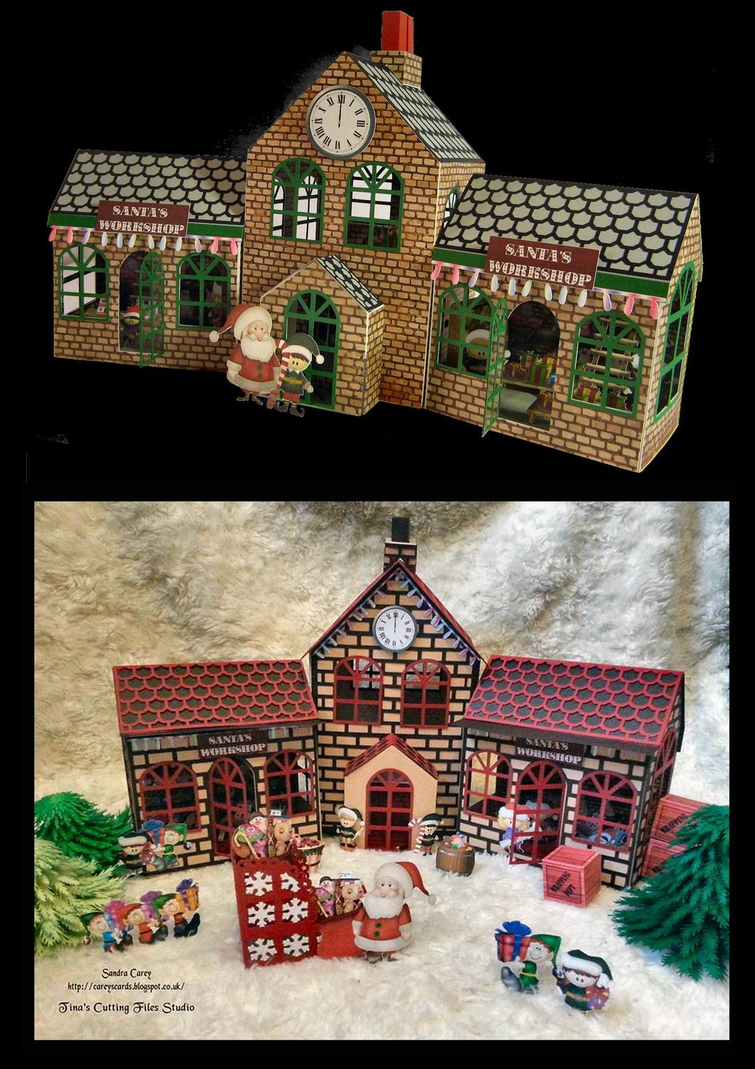 Download Santa S Workshop Train Station 3d Model 2 Storey Main Building And Side Workshop Svg Format